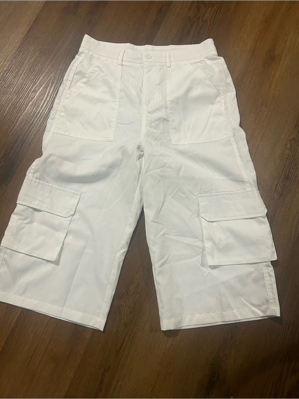 White Cargo Shorts - Classic Utility Style